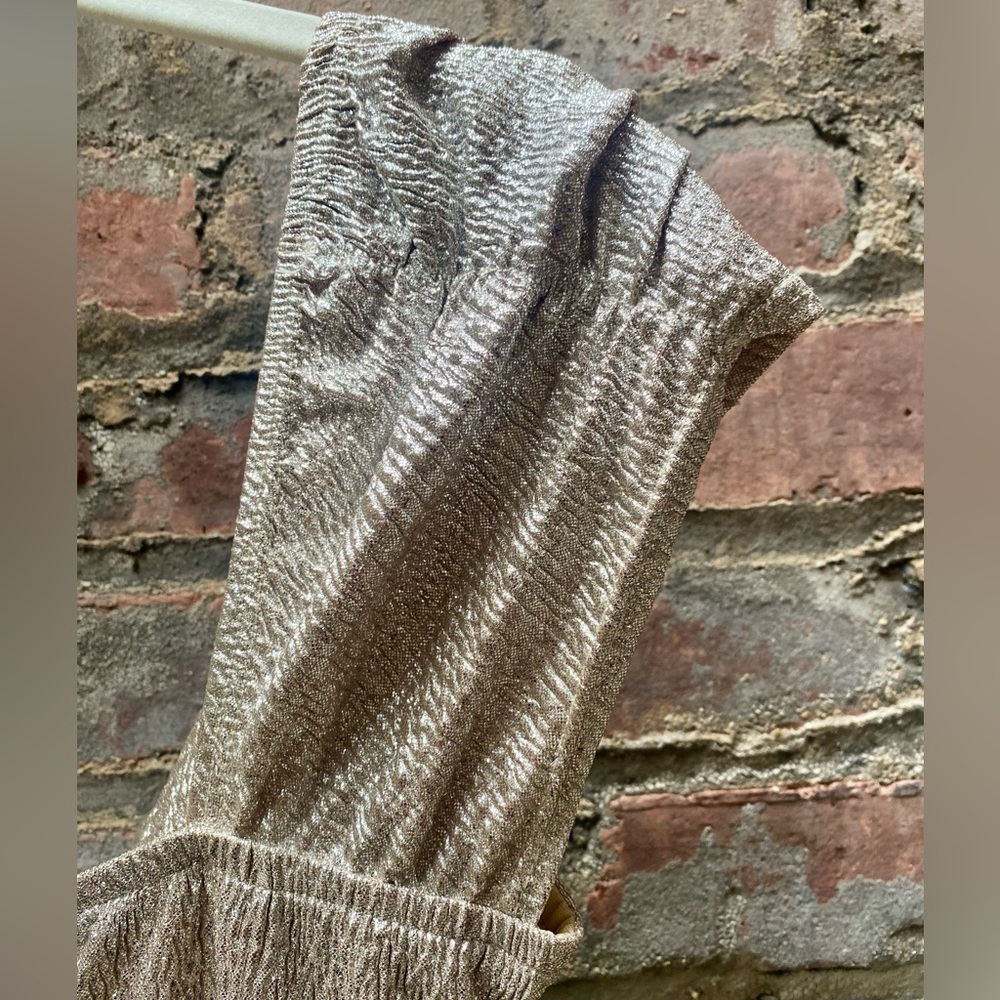 Stop Staring by Alicia Estrada Silver Metallic Wiggle Dress Size L - Picture 11 of 14